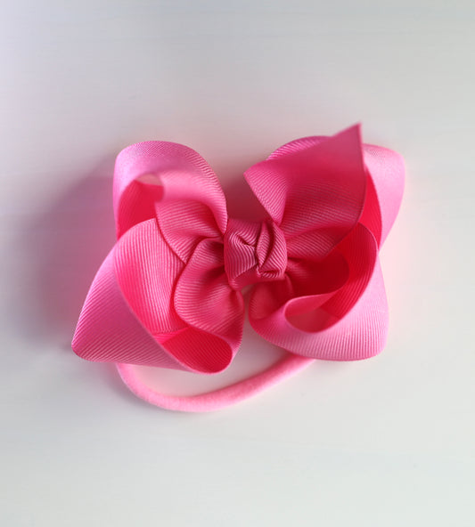 HOT PINK Signature Hair Bow on Nylon