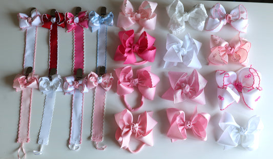 Baby Pink Scalloped Bow on NYLON